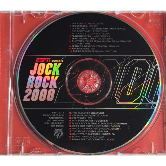 ESPN Presents: Jock Rock 2000 CD (1999 Tommy Boy Music) Sports Rock Compilation - Picture 4 of 7